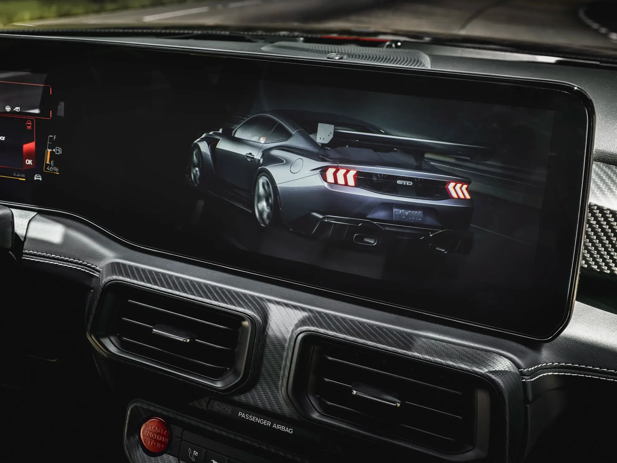 Touchscreen Panel on the dashboard of the 2025 Ford Mustang GTD