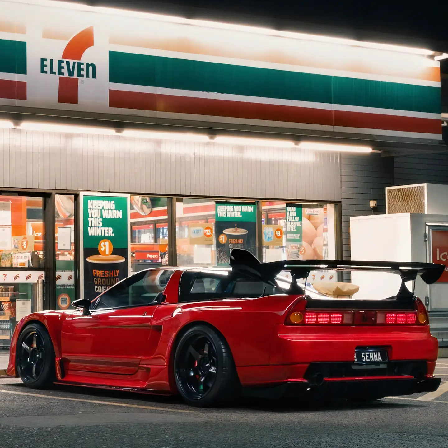 Rear View Parked at 7 Eleven