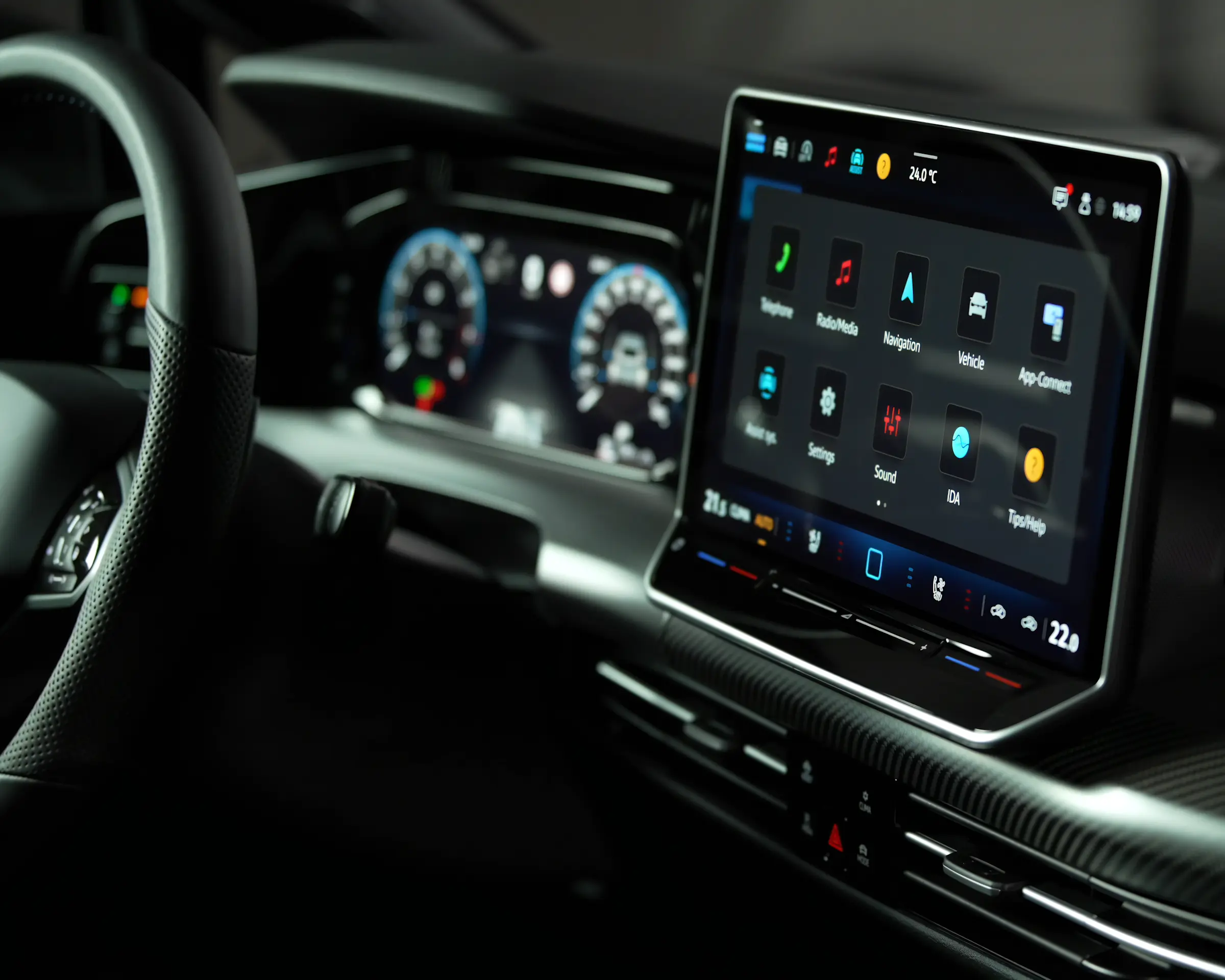 Touch panel on the dashboard 