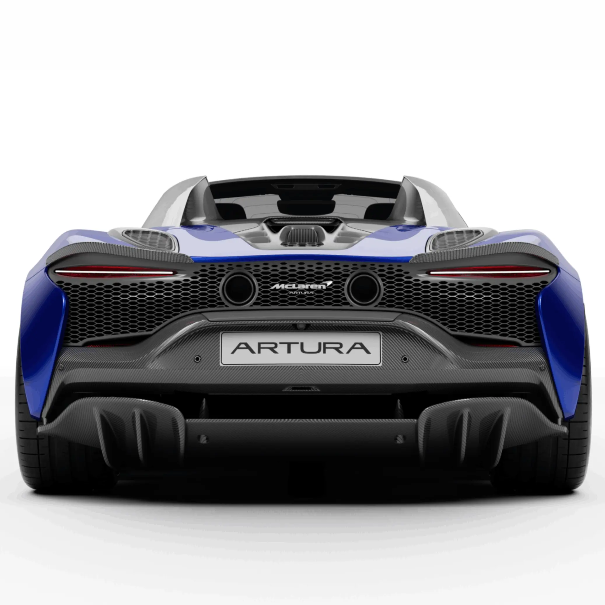 Rear View of the Blue McLaren Artura Spider