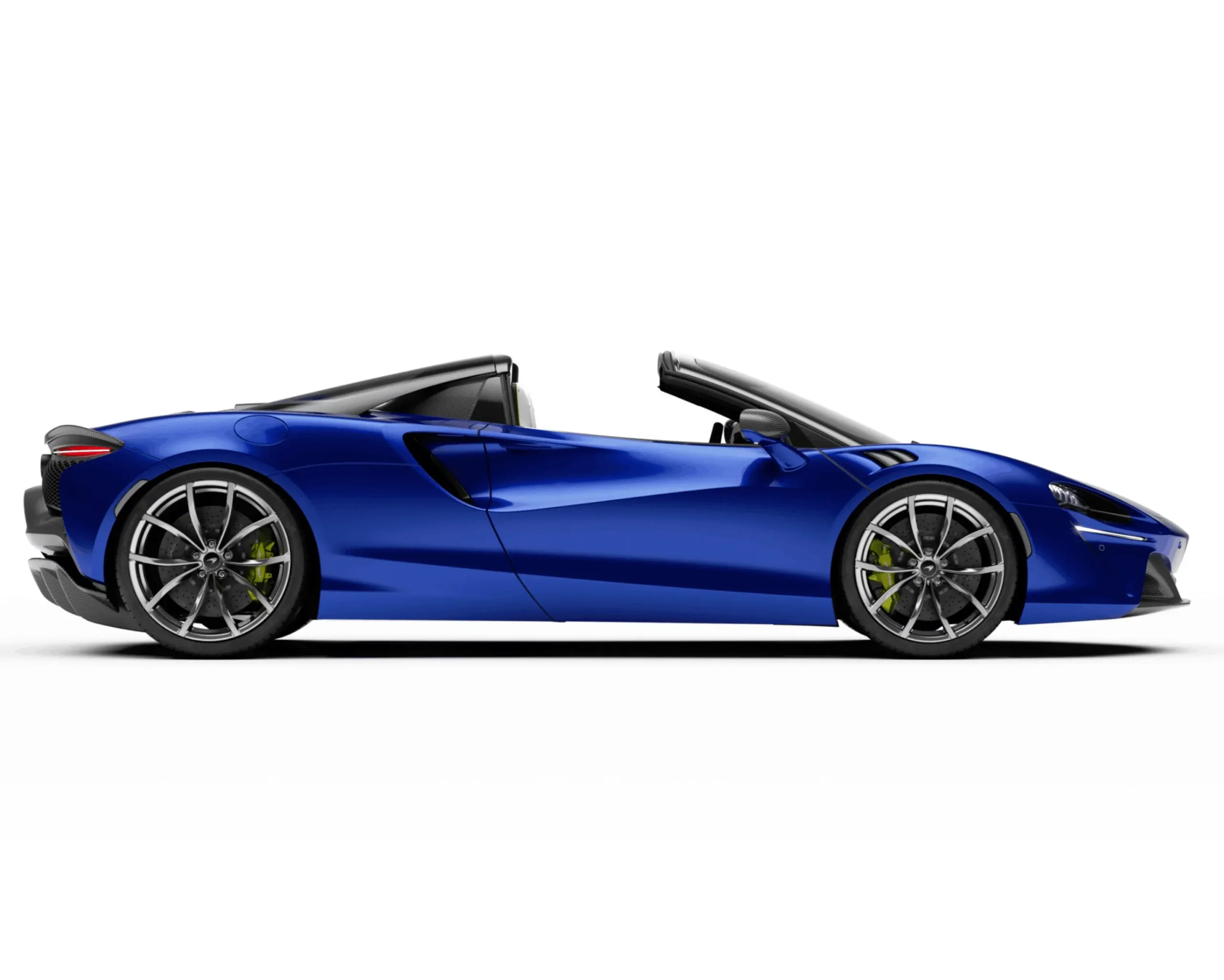 Profile View of a Blue McLaren Artura Spider