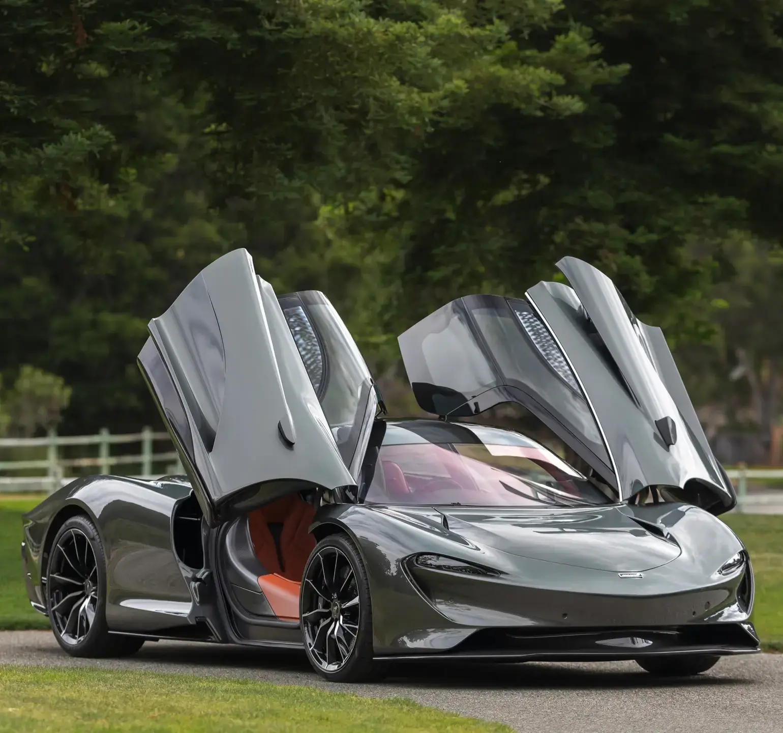 McLaren Speedtail front right view with open doors