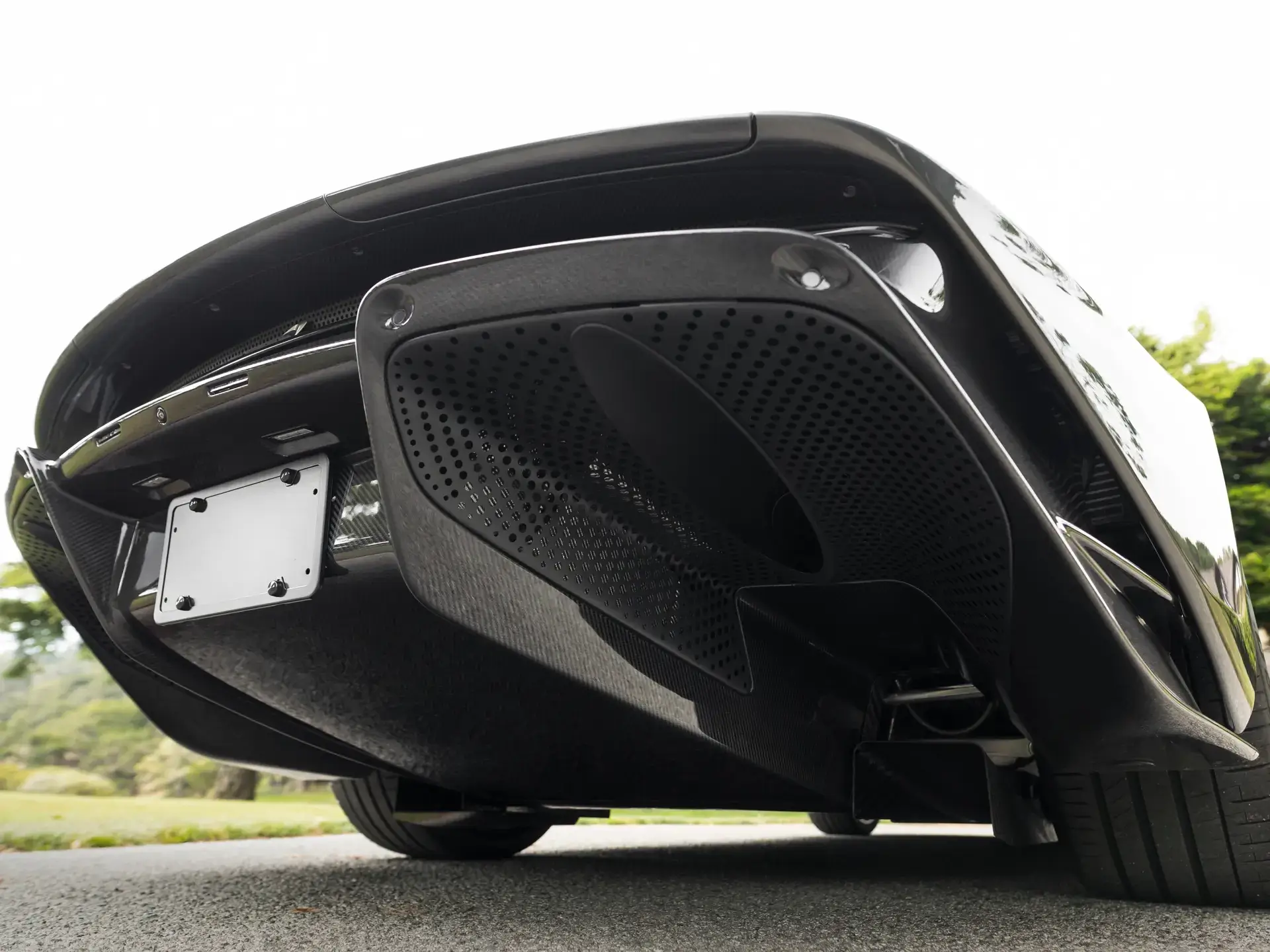 Close Up Shot of Under the Tail of a McLaren Speedtail