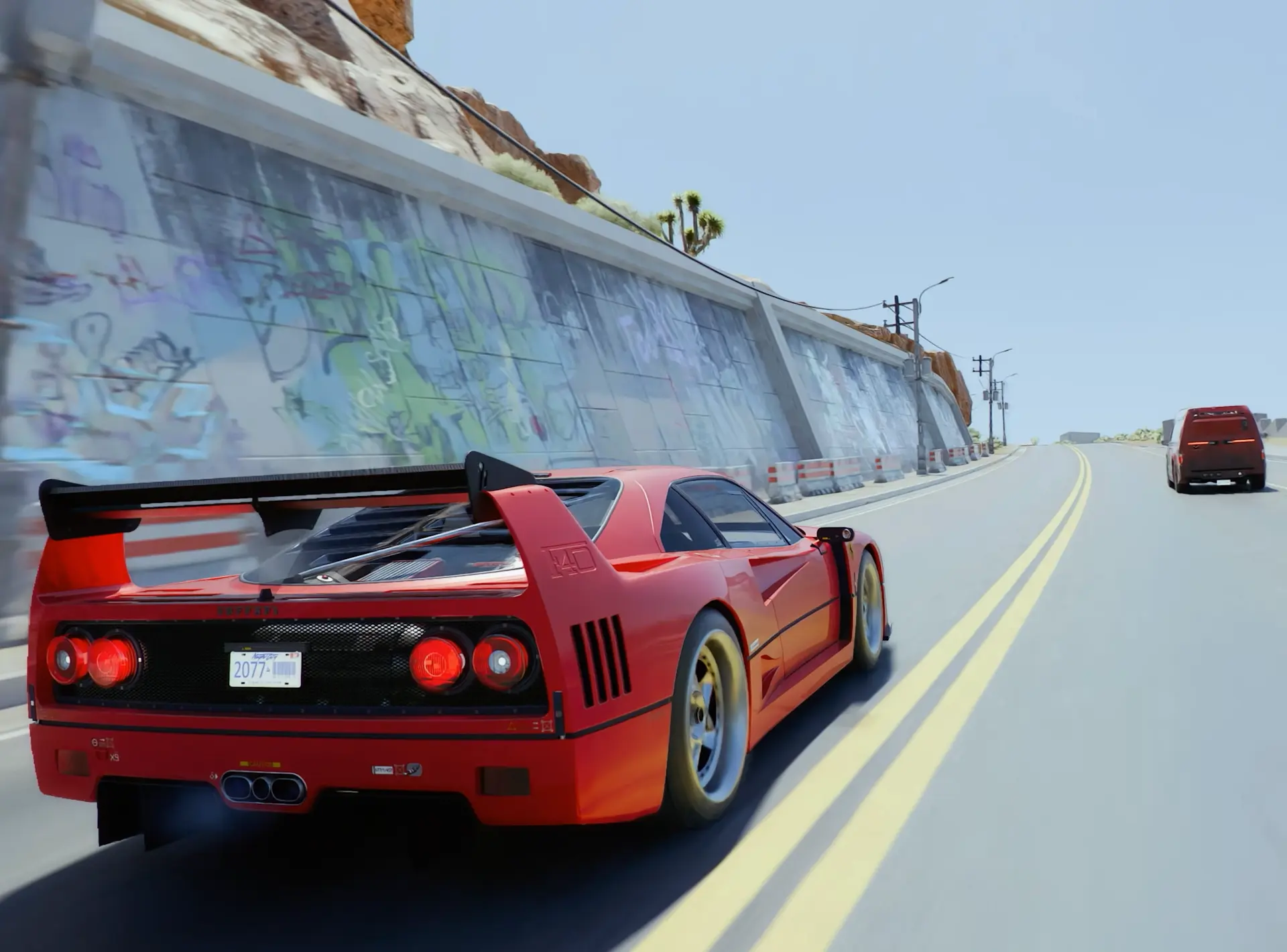 Ferrari F40 Rear Right on Road